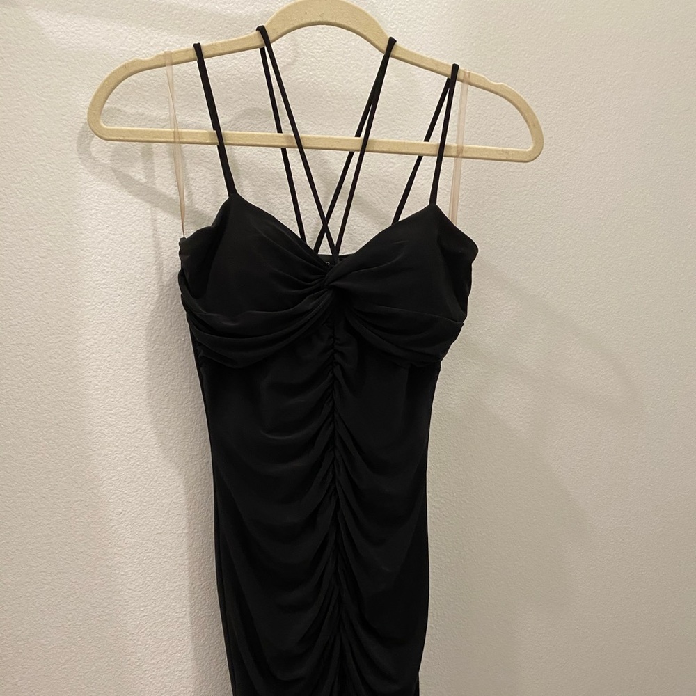 Black scrunch dress